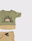 Bebek Unisex Pamuk Baskılı Şort-Tişört Takımı