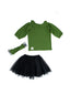 Girl's 100% Lyocel Cotton Fabric Tulle Skirt 3 Piece Set