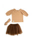 Girl's 100% Lyocel Cotton Fabric Tulle Skirt 3 Piece Set