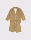 Çocuk Keten Kumaş Şortlu 3'lü Takım Elbise Seti