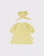 Bebek Müslin Kumaş Pileli Elbise Saç Bantlı