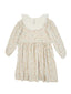 Плиссированное детское платье с воротником и пряжкой Young из 100% органического муслина с длинными рукавами