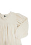 Детское плиссированное платье с v-образным вырезом и длинными рукавами из 100% органического муслина
