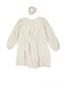 فستان للأطفال مصنوع من الموسلين العضوي بنسبة 100% بأكمام طويلة ورقبة على شكل حرف V