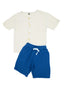 Teenage 100% Organic Muslin Short Sleeve Button Front T-Shirt Shorts 2 Set