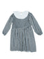 Плиссированное детское платье с воротником и пряжкой Young из 100% органического муслина с длинными рукавами
